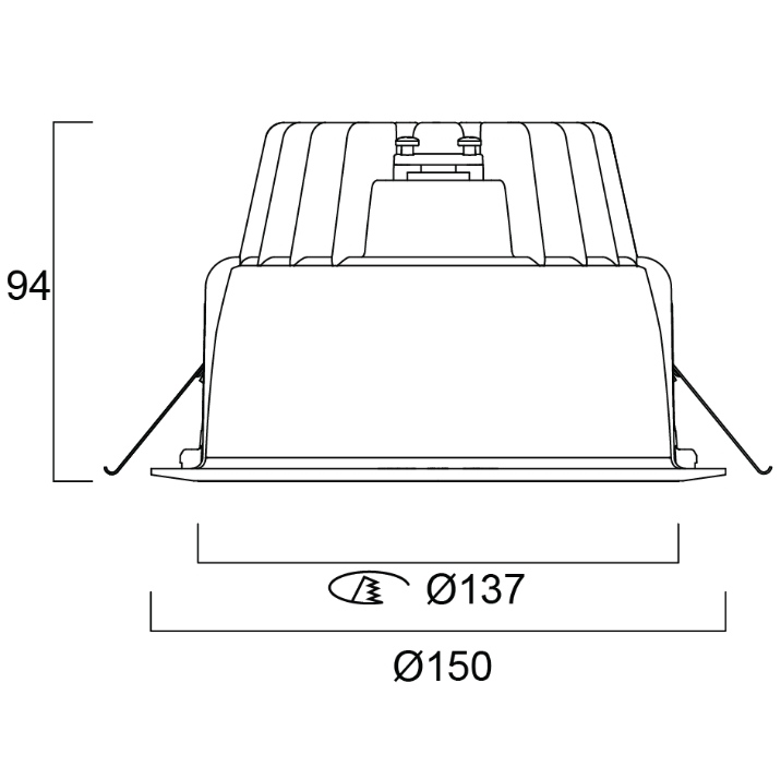 Einbauleuchte LED ASCENT 100 II ARCH 2029lm 4000k