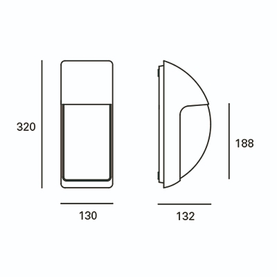 Aufbauleuchte Area IP65 IK10 schwarz  für LED 1xE27