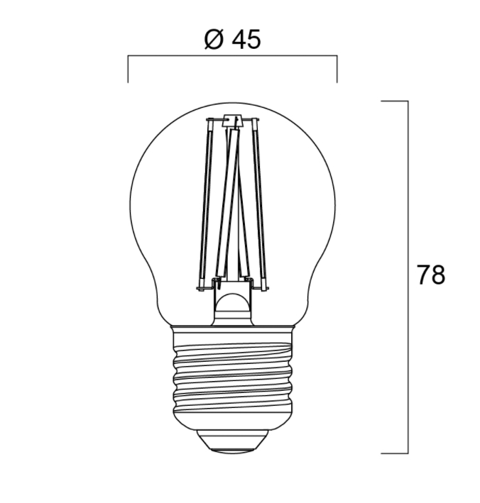 Ball G45 LED 4.5W 470lm E27 satin