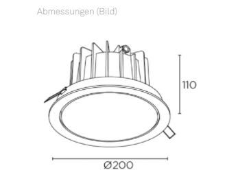 Einbauleuchte IP66, schwarz, schwenbar240°,18W 1821lm, 3000K