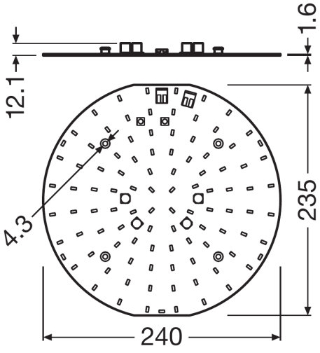 Netzspannung LED Modul mit Not 20.4W 2300lm Ra >82 3000K