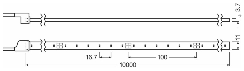Led Flex Strip 24DC, 1800lm/m, 6,5W/m, IP67, RGB