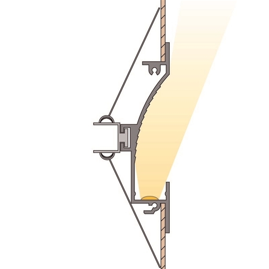 Alu-Einbau-Profil flach Wall 3.0, - BxH=90 x 23mm, Länge 3m