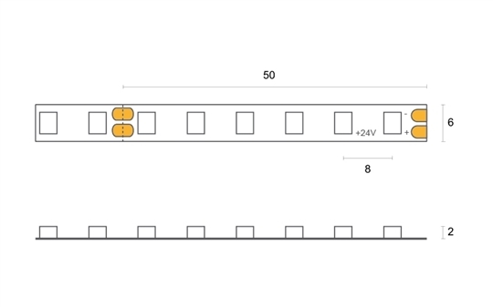 LED Strip IP20, 24VDC, 14.4W/m, 3000°K, 1320lm/m, 120 LED/m, CRI90, 3M