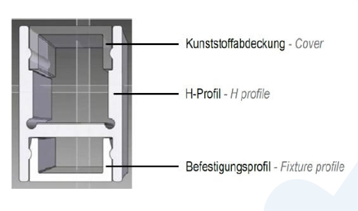 Alu H-Profil Dolino - BxH=18.4 x 30mm, max. Länge 2m