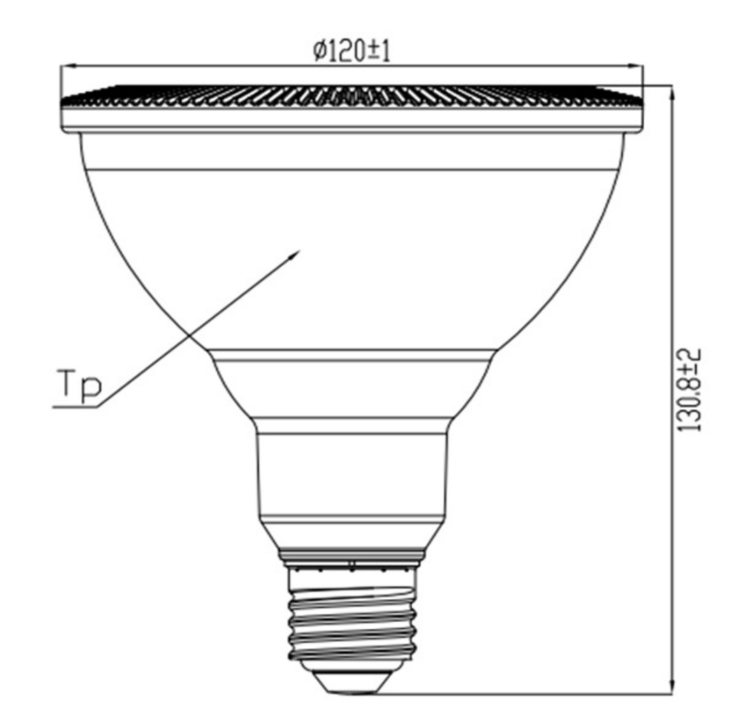 RefLED PAR38OD 1400LM DIM 865 36°