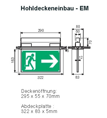 Einbau-Notleuchte LED inkl. autm.Test