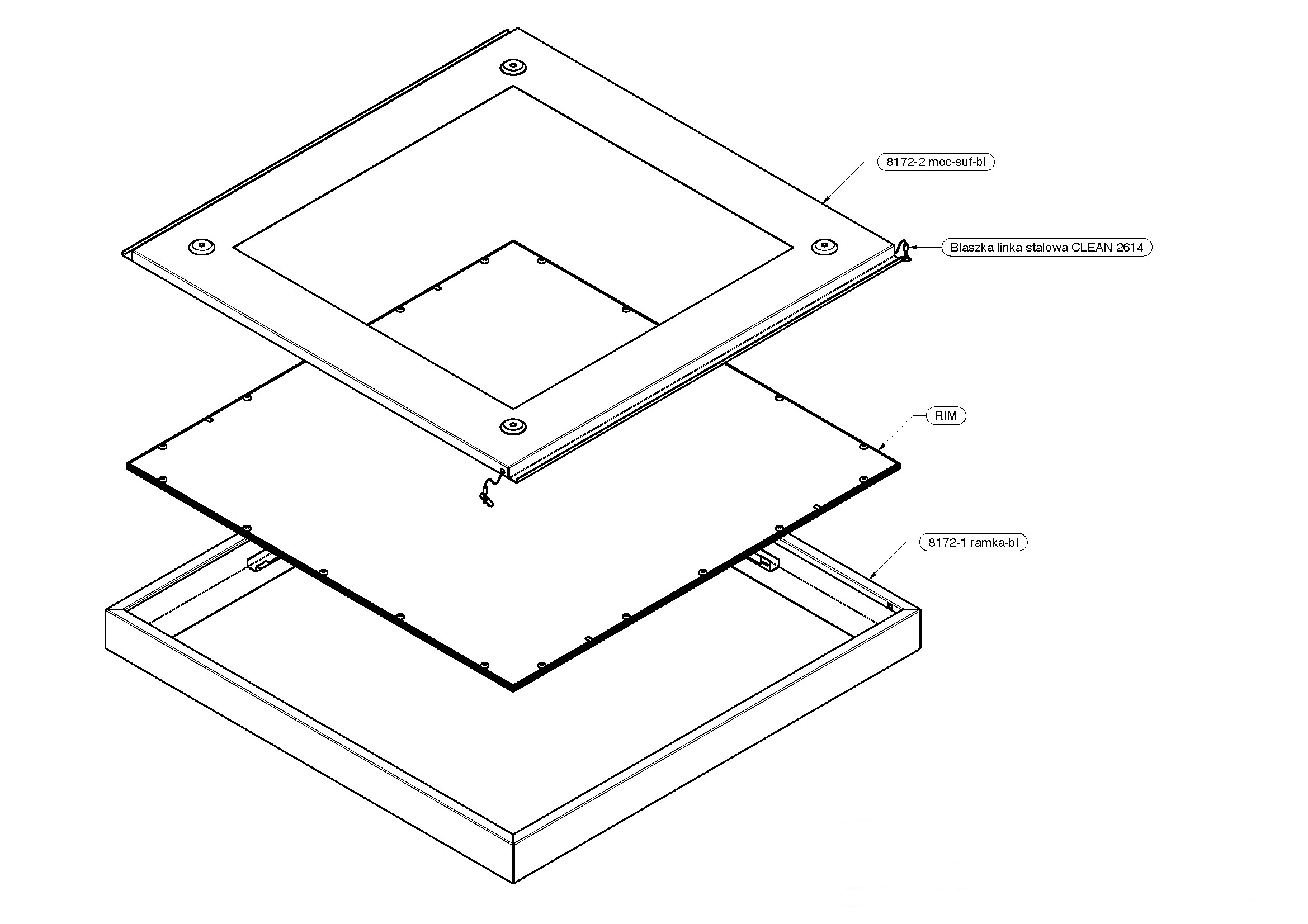 Aufbau Rahmen 2-teilig zu EURO-Panel 625x625