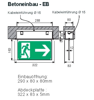 Einbau-Notleuchte LED inkl. autm.Test