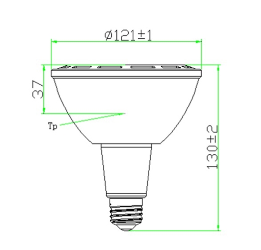 DIM RefLED PAR38 E27 3000K  1035llm 14W 30°