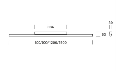 AROA Aufbauleuchte 600mm 9W 1170lm 3000K