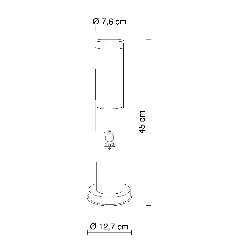 BOSTON S HV-Sockelleuchte 240V/1x60W E27 IP44