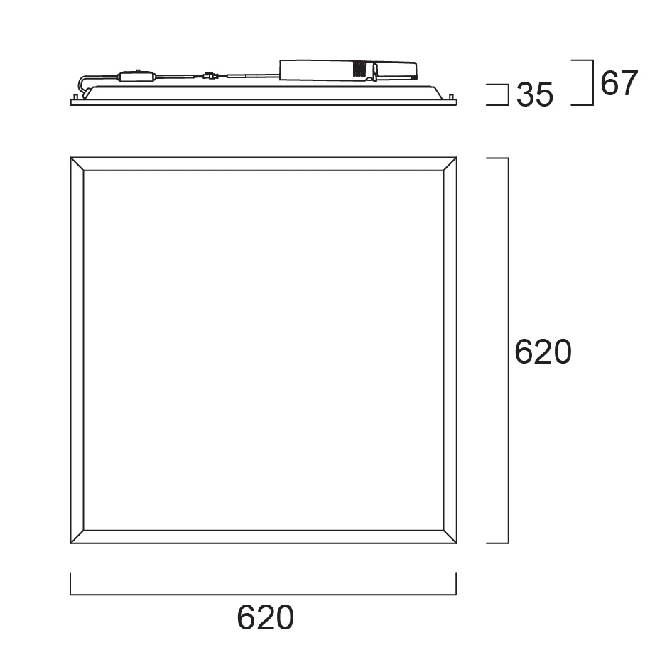 START Panel UGR19 625x625 3000-4700lm 830/840