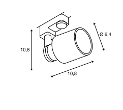 Strahler QPAR51 GLAS für 3-Phasen-HV-Schienen, GU10, Weiß