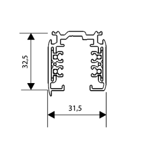 Aufbau-Stromschiene weiss 3m 6L nur Dali dimmbar