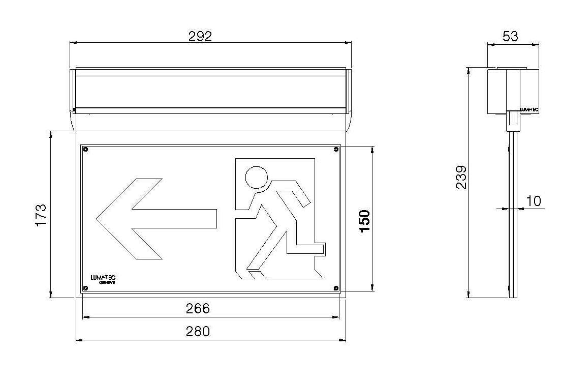 AP-Notleuchte LED 4.5W inkl. 3 Piktogramme WM/DM