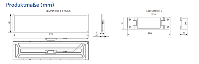 LED Panel 296x1196 4000K 30W 3500lm Ra >80 UGR19 Prisma