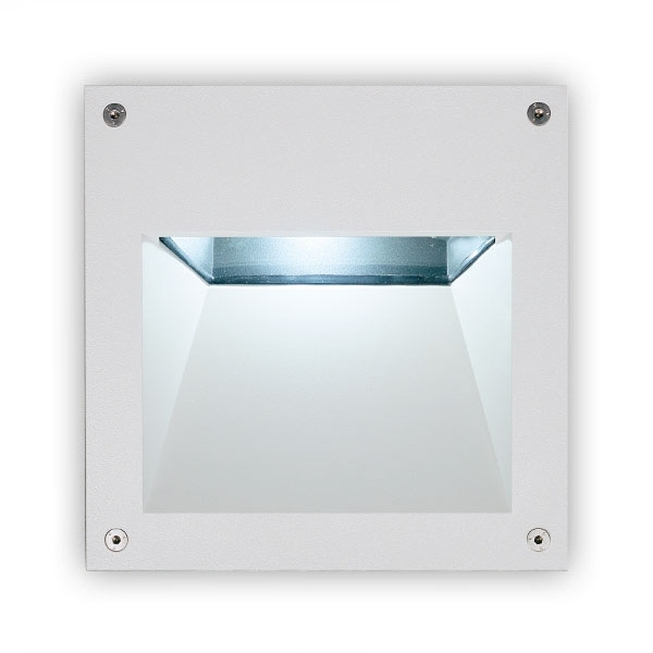Wandeinbauleuchte ALFIA, 250x250, Glas klar, alu