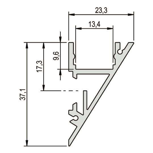 Alu-Profil Wall 2.0, Masse 5000x23,4x37,2mm