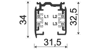 Aufbau-Stromschiene weiss 3m 3L+N+E