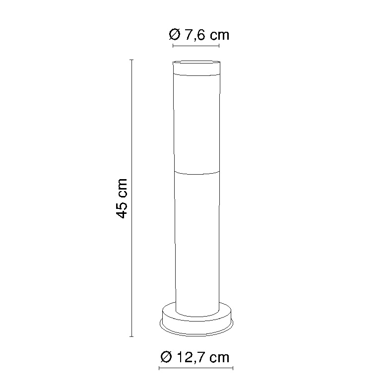BOSTON HV-Sockelleuchte 240V/1x60W E27 IP44