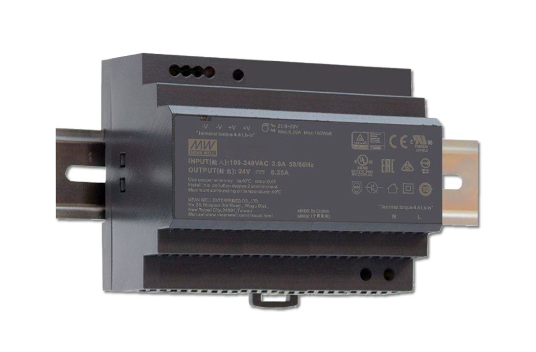 LED Hutschienen-Trafo MW HDR-150-48, 43.2~55.2V/DC, 0-150W, IP20