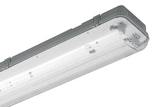 Nassleuchte PC 1x49 EVG A2 IP65 mit INOX-Clips Not