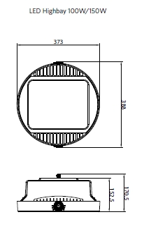 LED Highbay 120W 13800lm 4000K 100D Grau