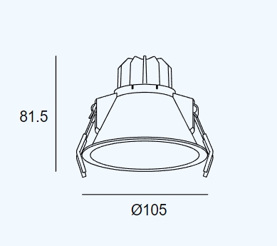 Einbauleuchte 8.4 Warm Weiß - 3000K CRI 80 30.2º