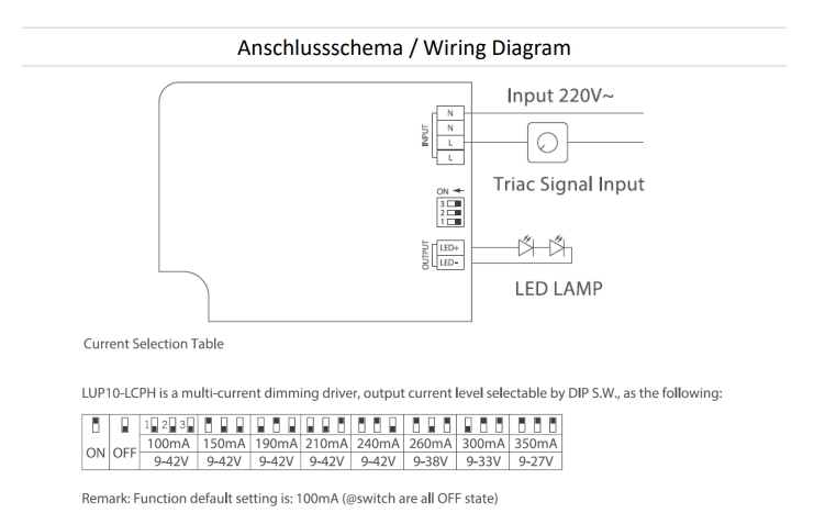 10W TRIAC LED TREIBER 100-350mA