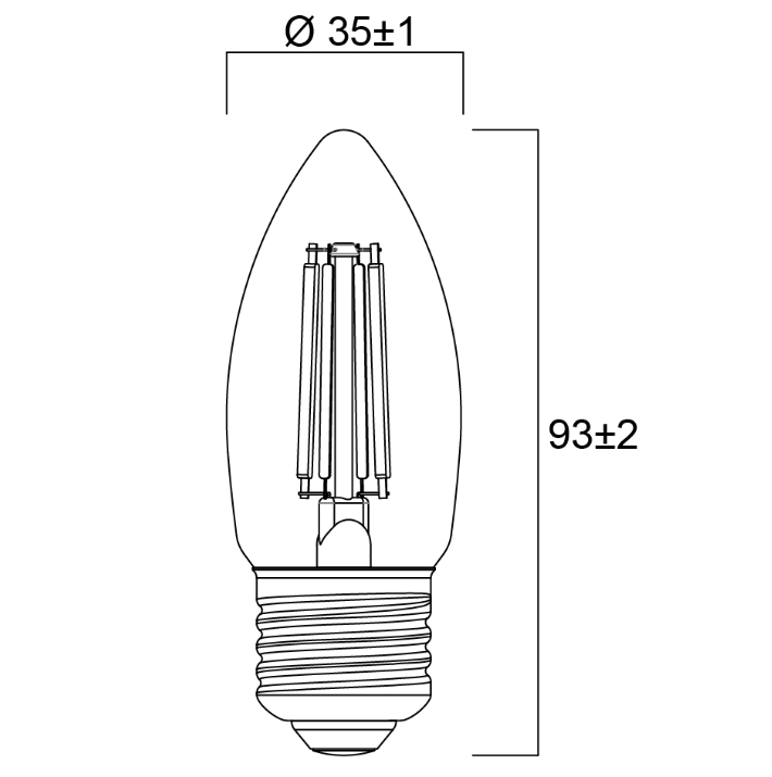 TOLEDO RT CANDLE V5 CL DIM 470LM 827 E27 SL