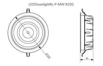 LED Einbau DownlightRc-P-MW Dali R200-15W-1660lm-4000 CRI 80