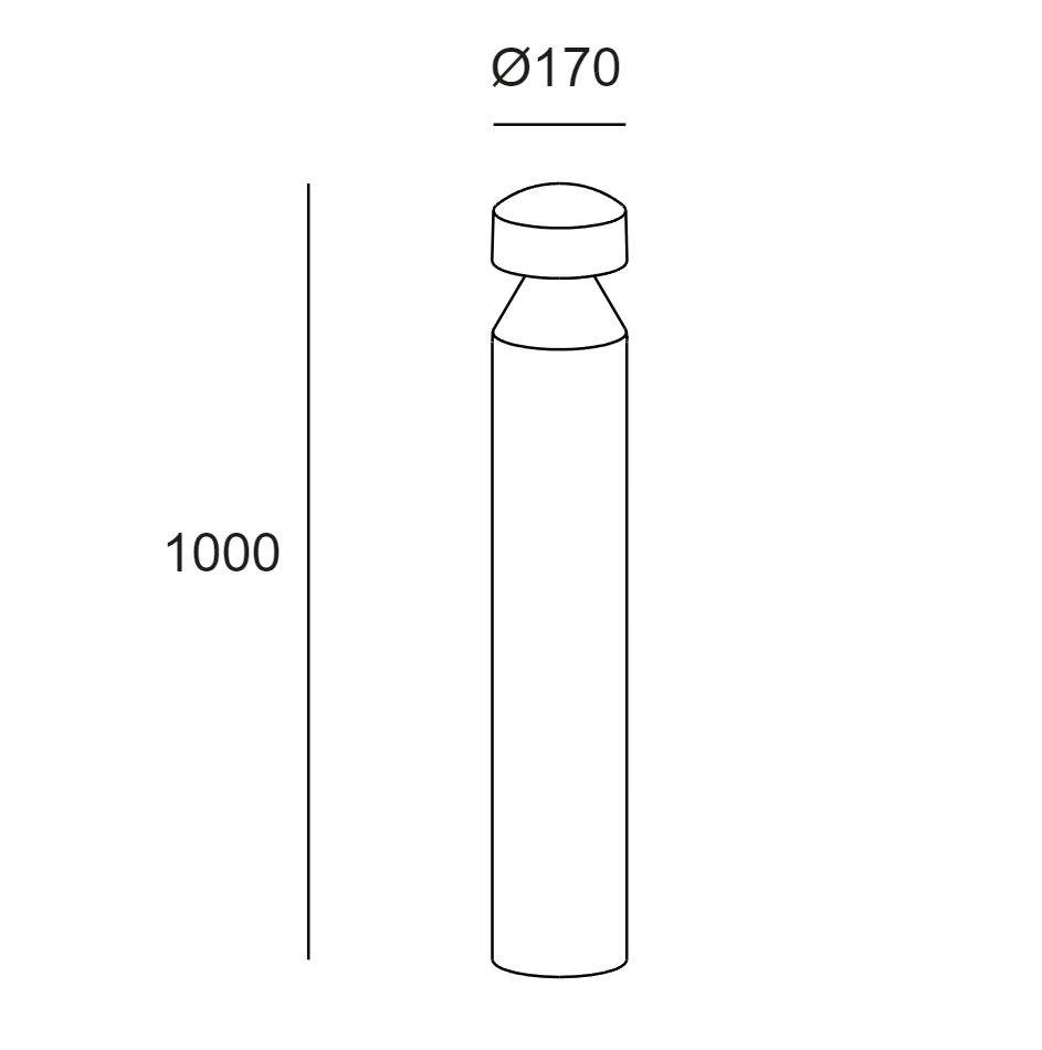 Pollerleuchte Cilin Alu Anthrazit 23W 3000K 77Lm