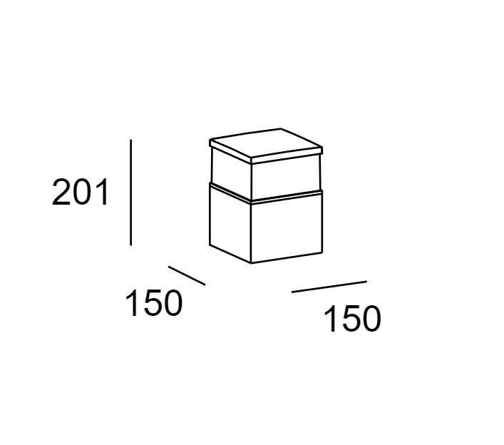 Pollerleuchte CubikAnthrazit LED 15W 3000K 833Lm IP65