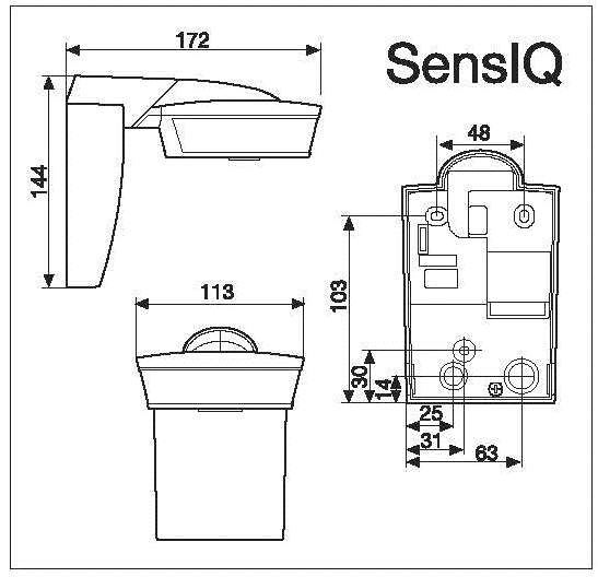 Infrarot Bewegungsmelder sensIQ schwarz