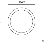 Aufbauleuchte ø300 LED 22W 2700lm CRI80 3000K