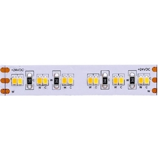 LED Strip TW Tunable White, IP20, 2700-6500°K, 1650lm/m,CRI90 24VDC, 20W/m