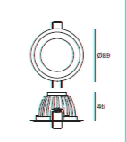 Einbauleuchtemit Reflektor und COB 6.5W 615lm 3000K IP65