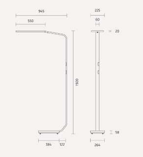Force One Power Stehleuchte Aluminium naturglanziert
