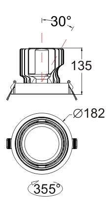 LED Downlight ANNO 38W, 3000°K, 80°, weiss