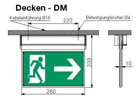AP-Notleuchte LED 4.5W inkl. 3 Piktogramme WM/DM