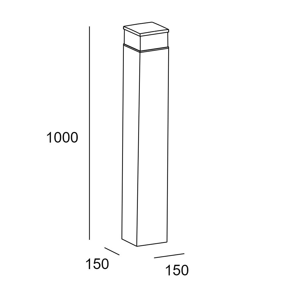 Pollerleuchte CubikAnthrazit LED 16.2W 3000K 833Lm IP65