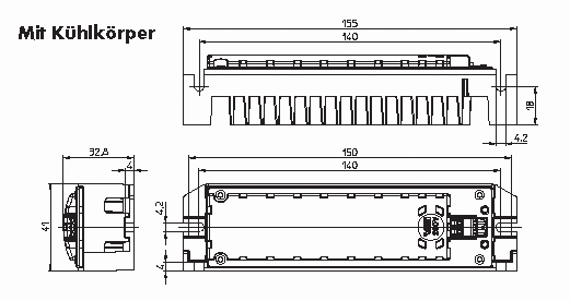 Netzspannung Profi LED Modul 13W 3000K 1075lm mit Kühlkörper