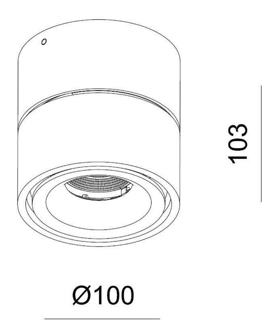 Aufbauleuchte LED UNI 2 12W 36° 3000K 835 lm Gehäuse weiss