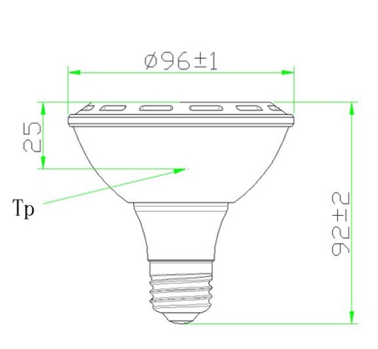 DIM RefLED PAR30 E27 3000K  760llm 14W 30°