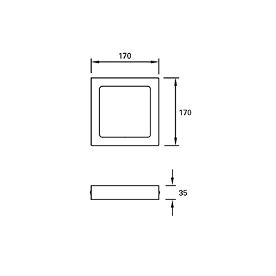 Aufbauleuchte □170 LED 12.2W 1150lm CRI80 3000K