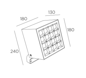 Cube Pro 53W 3000K 5541lm Ra80 Medium 35° on/off