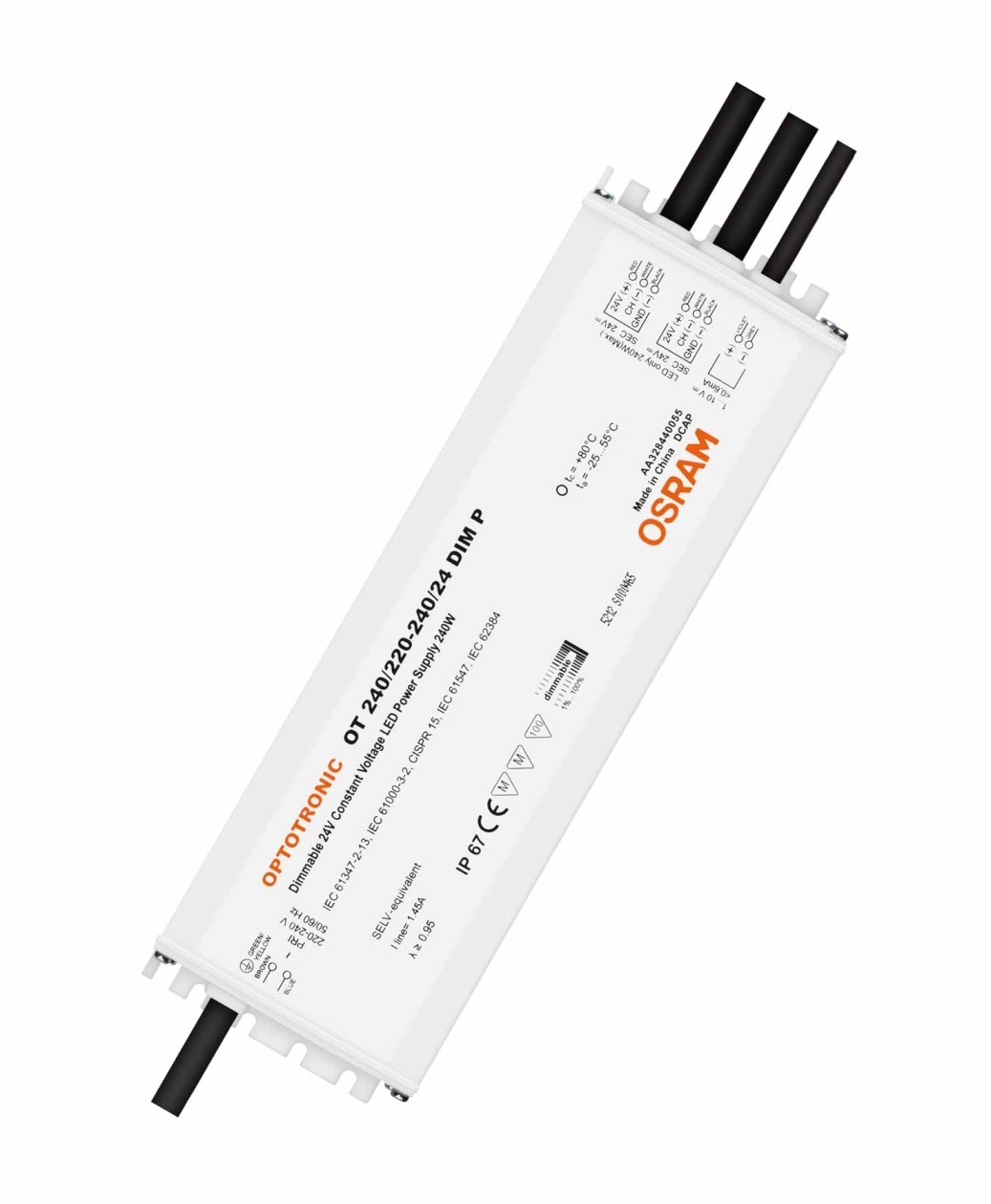 LED Konverter 1-10V Dimmbar - 24VDC/240W 230V, IP67