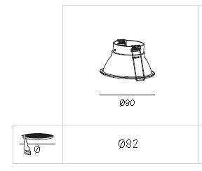 Downlight Dome ø90 50W Weiß IP23
