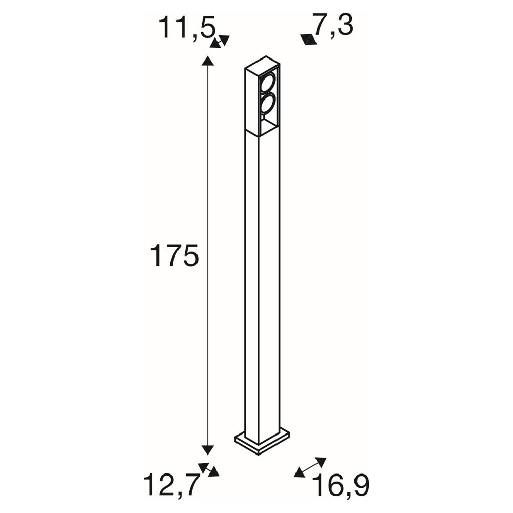 Outdoor LED Stehleuchte ESKINA FRAME 175 DOUBLE CCT, IP65 IK06, 175cm, 27W
